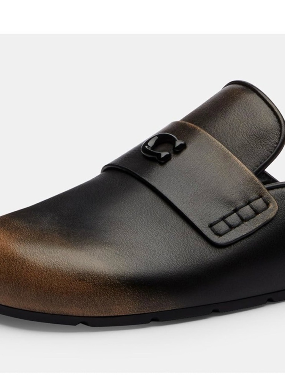 Coach Women's Black to Brown Gradient Leather Mule - Picture 2 of 11